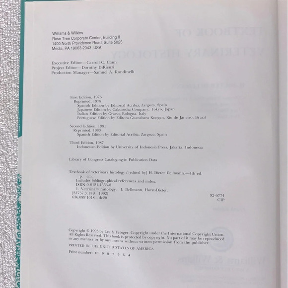 Textbook  Of Veterinary Histology Fourth Edition - Picture 7 of 10